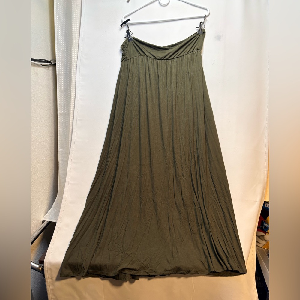 Olive Green Women's maxi Skirt by Isaac Liev
